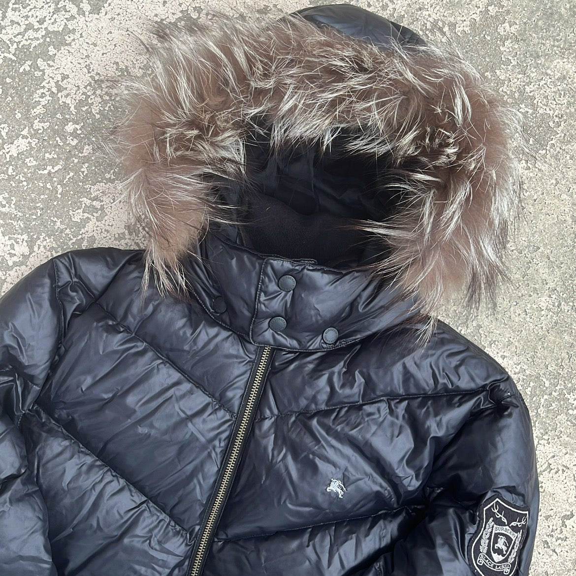 BURBERRY BLACK LABEL ファー付 ジャケット M BURBERRY BLACK LABEL BMP86-719-44 Fur Blouson Jacket M Beige Men