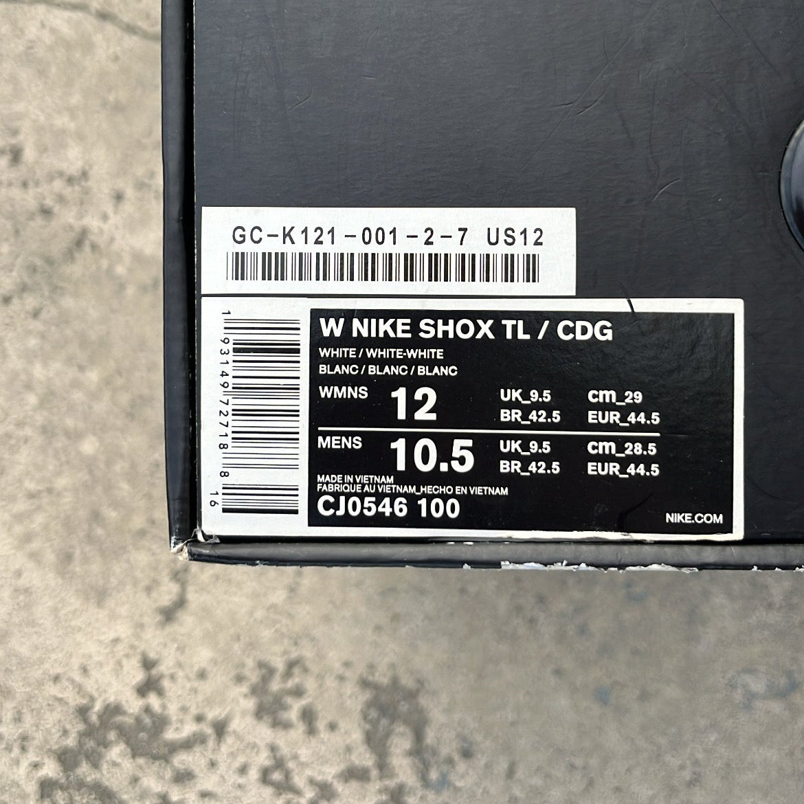 Shox CDG White - EU44.5 / US10.5 / UK9.5