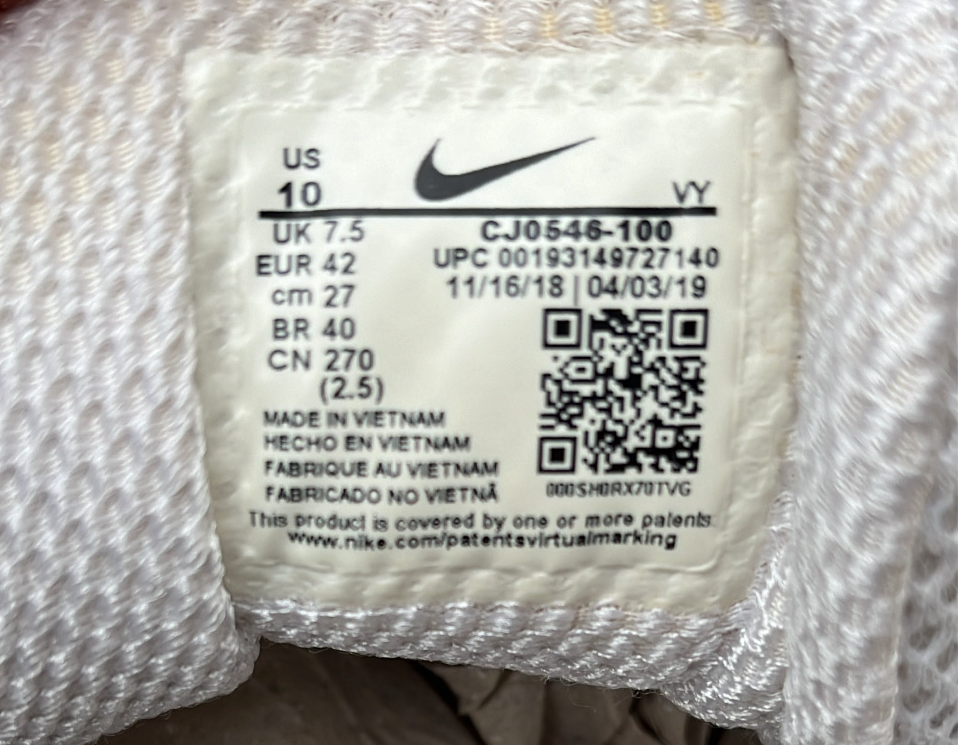 Shox CDG White - EU42 / US8.5 / UK7.5