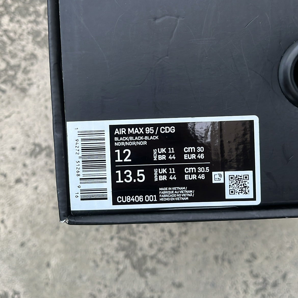 Air Max 95 CDG Black - EU46 / US12 / UK11