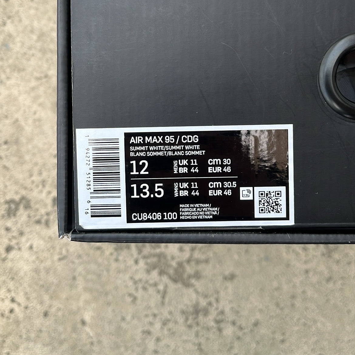 Air Max 95 CDG White - EU46 / US12 / UK11