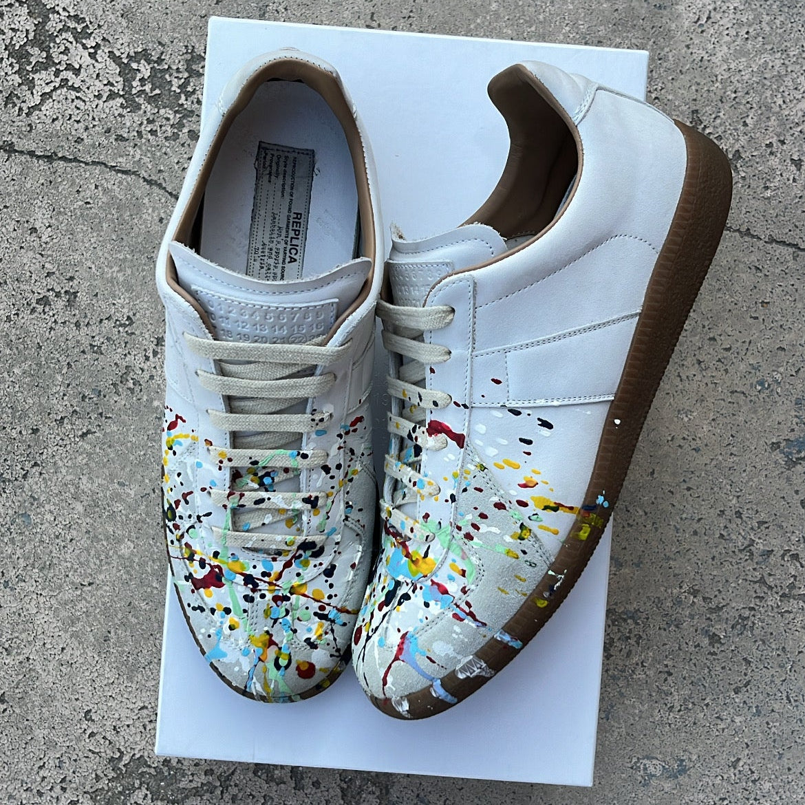 Maison Margiela GAT Paint Splatter White - EU41 / US8 / UK7