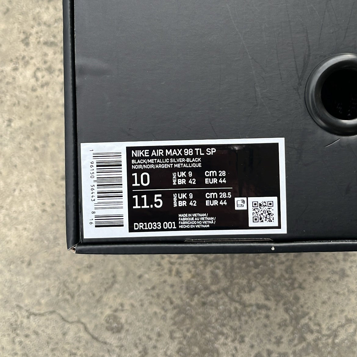 Air Max 98TL Supreme Black - EU44 / US10 / UK9