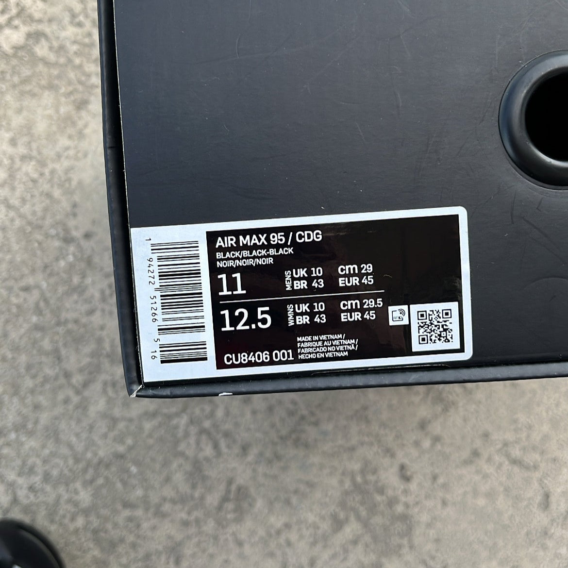 Air Max 95 CDG Black - EU45 / US11 / UK10