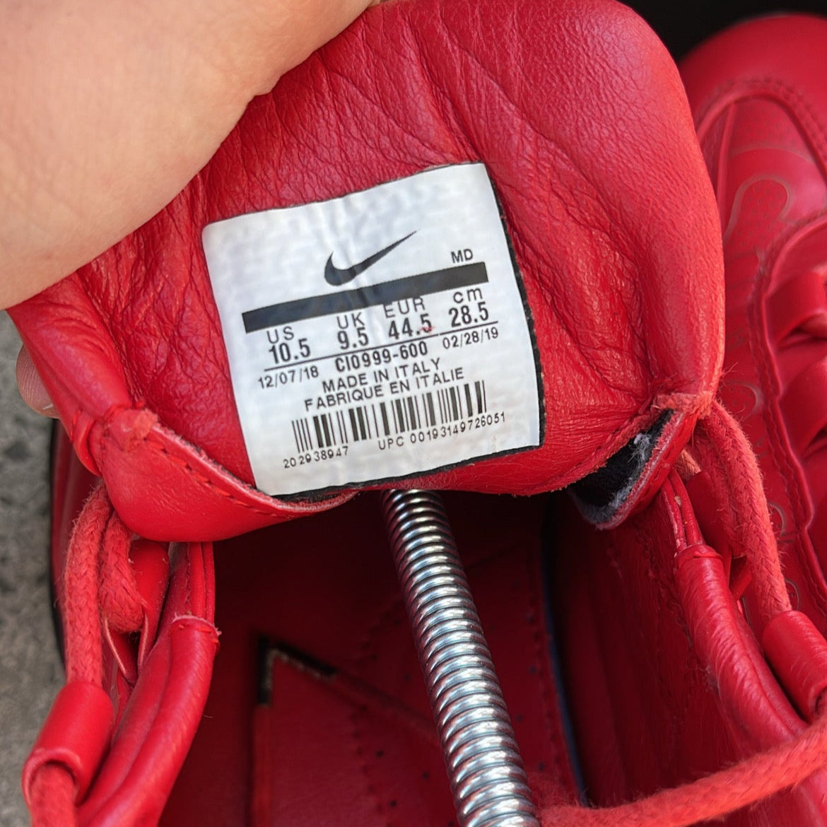 Air Max 95 Supreme Red - EU44.5 / US10.5 / UK9.5