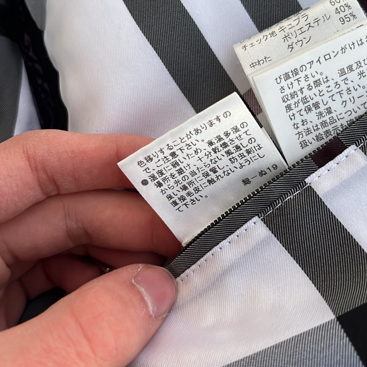 Burberry Black Label Glossy Purple Jacket - L - Real Silver Fox Fur