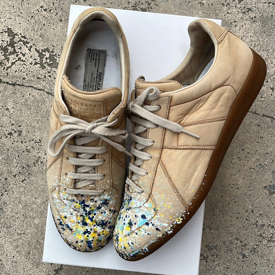 Maison Margiela GAT Paint Splatter Beige - EU43 / US9.5 / UK8.5