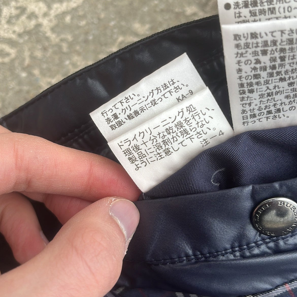 Burberry Black Label Glossy Navy Blue Jacket - M - Real Silver Fox Fur