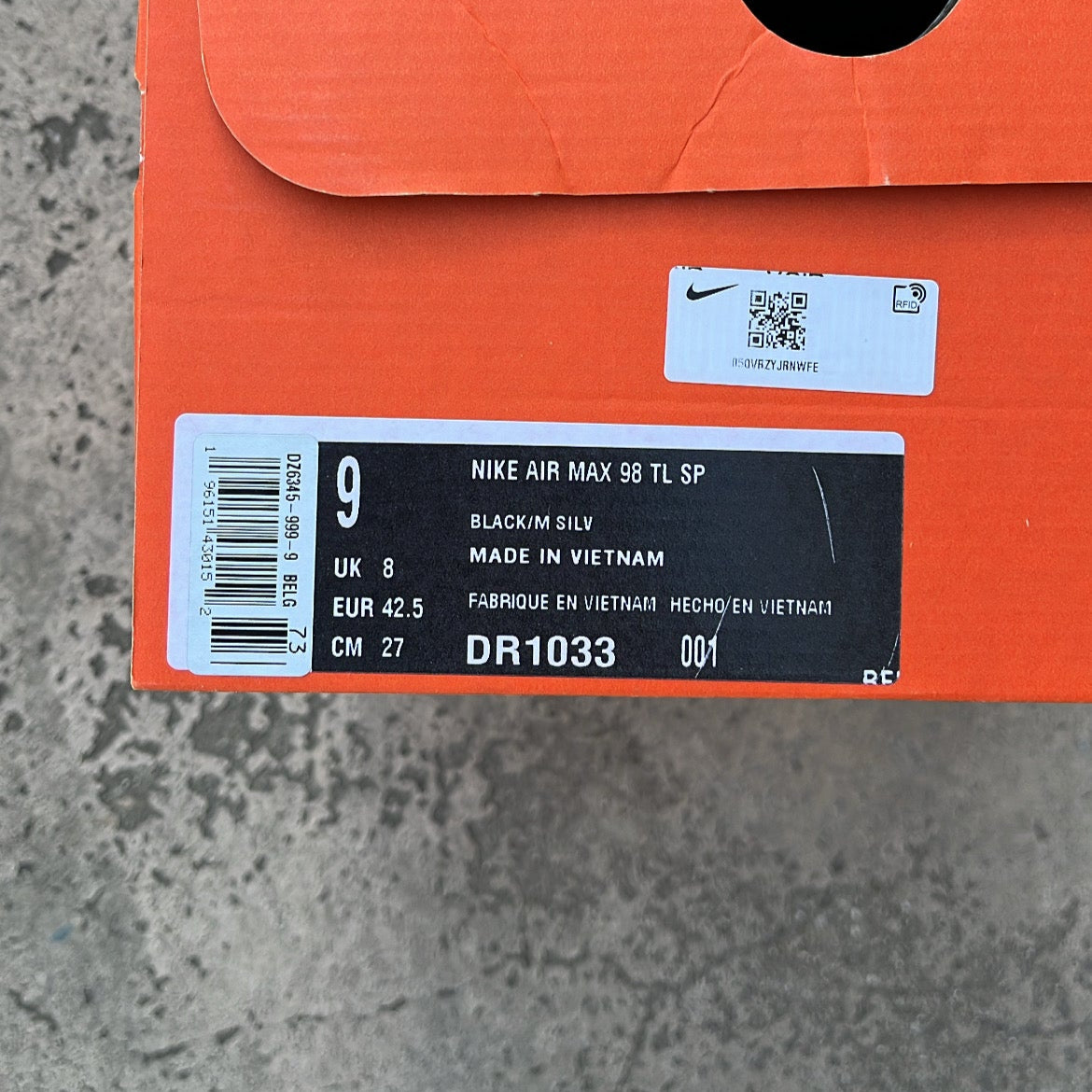 Air Max 98TL Supreme Black - EU42.5 / US9 / UK8