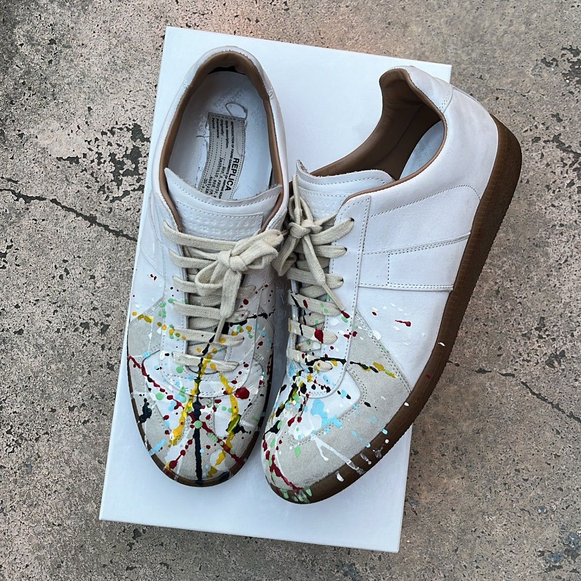 Maison Margiela GAT Paint Splatter White - EU41 / US8 / UK7