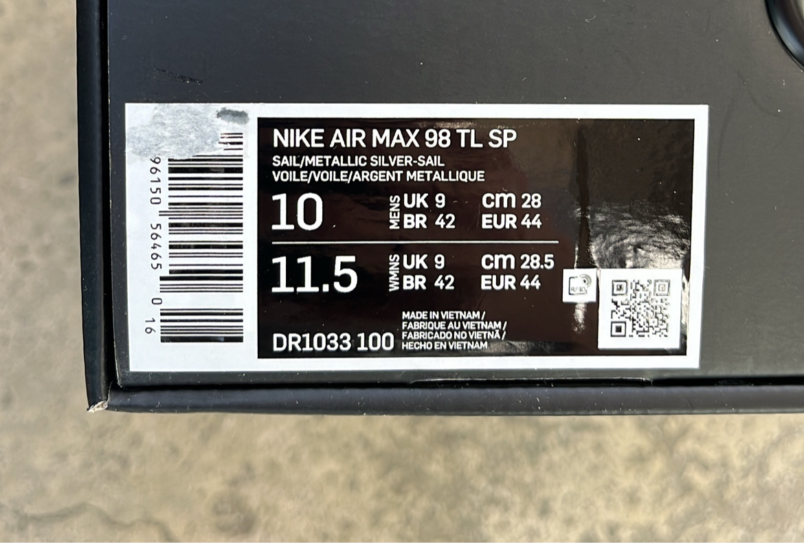 Air Max 98TL Supreme White - EU44 / US10 / UK9