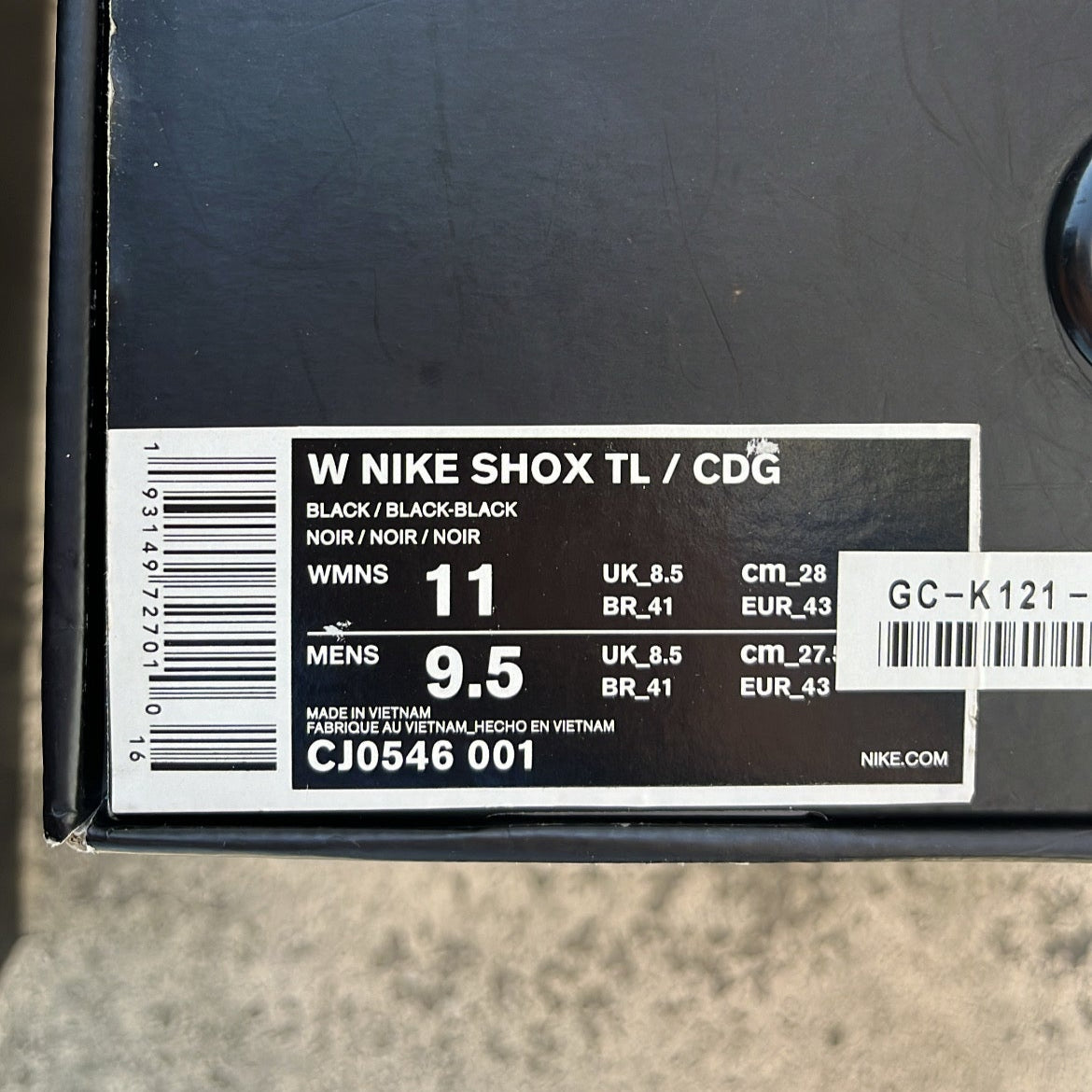 Shox CDG Black - EU43 / US9.5 / UK8.5
