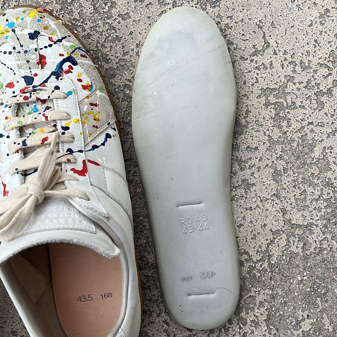 Maison Margiela GAT Paint Splatter White - EU43.5 / US9.5 / UK8.5