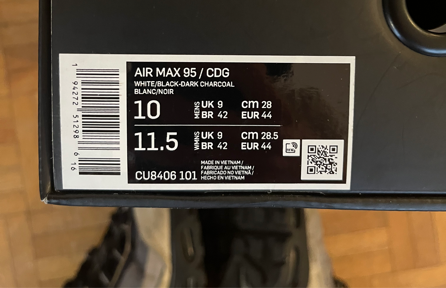 Air Max 95 CDG Grey - EU44 / US 10 / UK9
