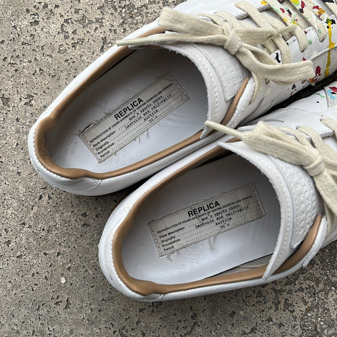 Maison Margiela GAT Paint Splatter White - EU42.5 / US9 / UK8
