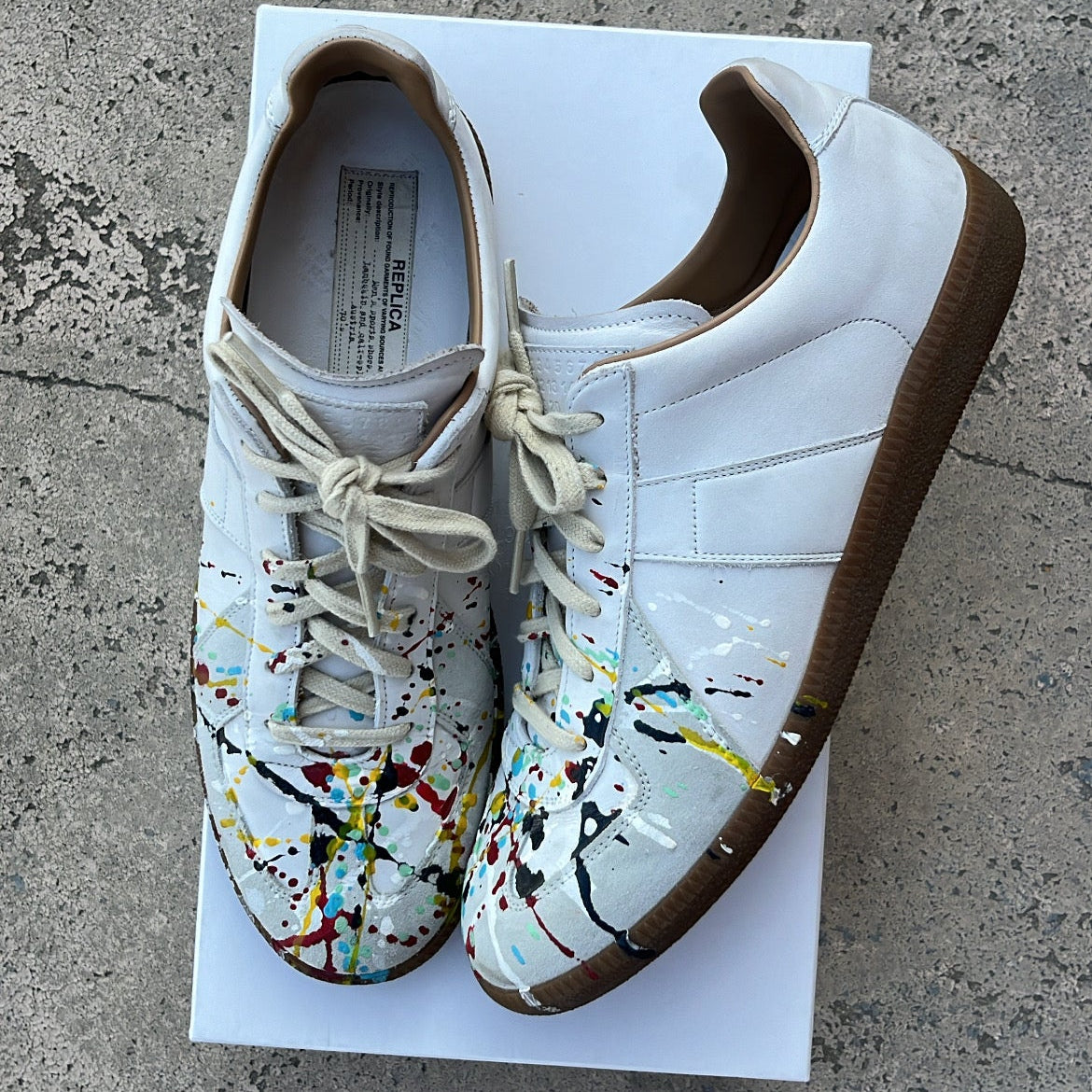 Maison Margiela GAT Paint Splatter White - EU42 / US8.5 / UK7.5