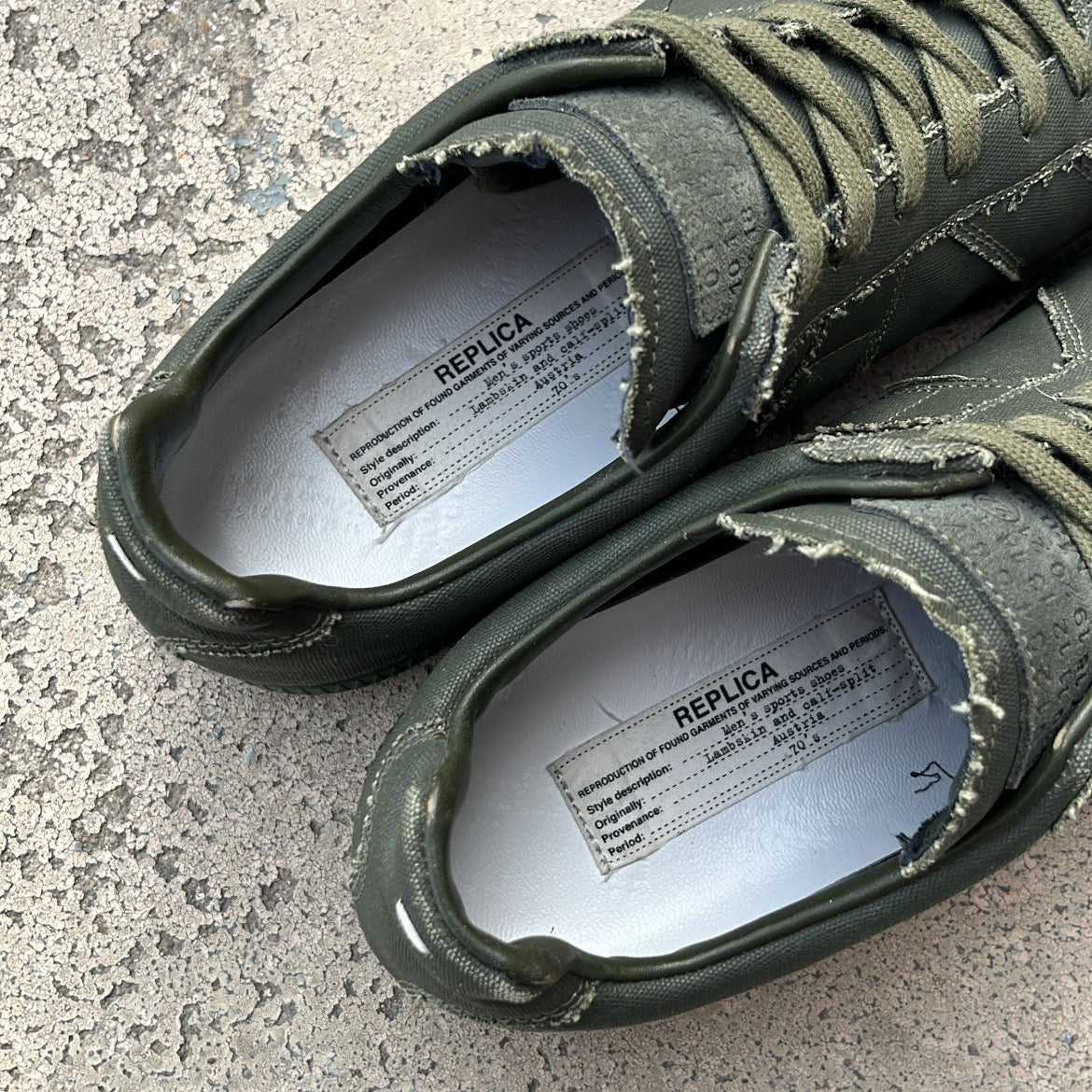 Maison Margiela GAT Distressed Canvas Green - EU41 / US8 / UK7