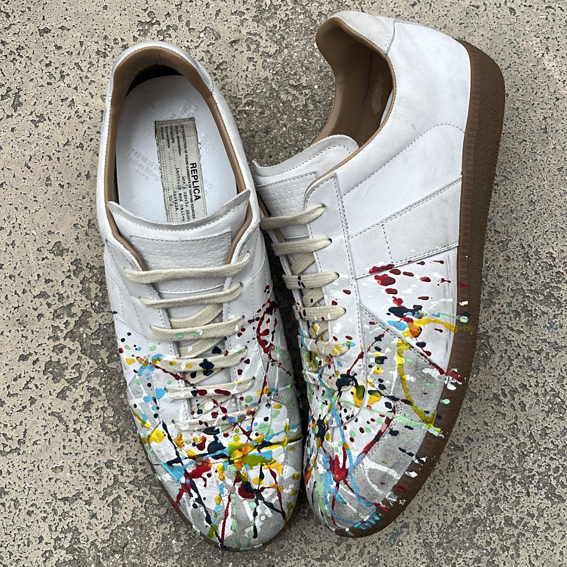 Maison Margiela GAT Paint Splatter White - EU42.5 / US9 / UK8