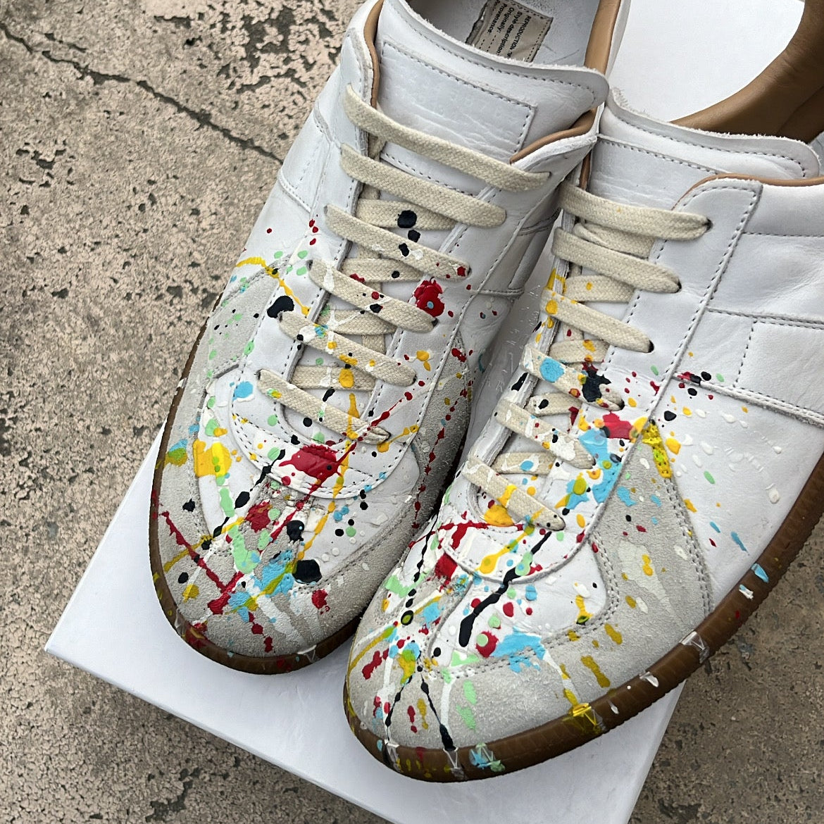 Maison Margiela GAT Paint Splatter White - EU43 / US9.5 / UK8.5