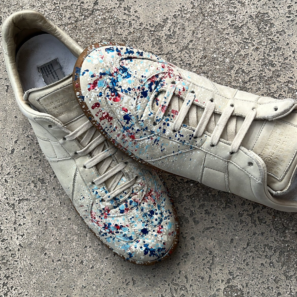 Maison Margiela GAT Paint Splatter Grey - EU43 / US9.5 / UK8.5