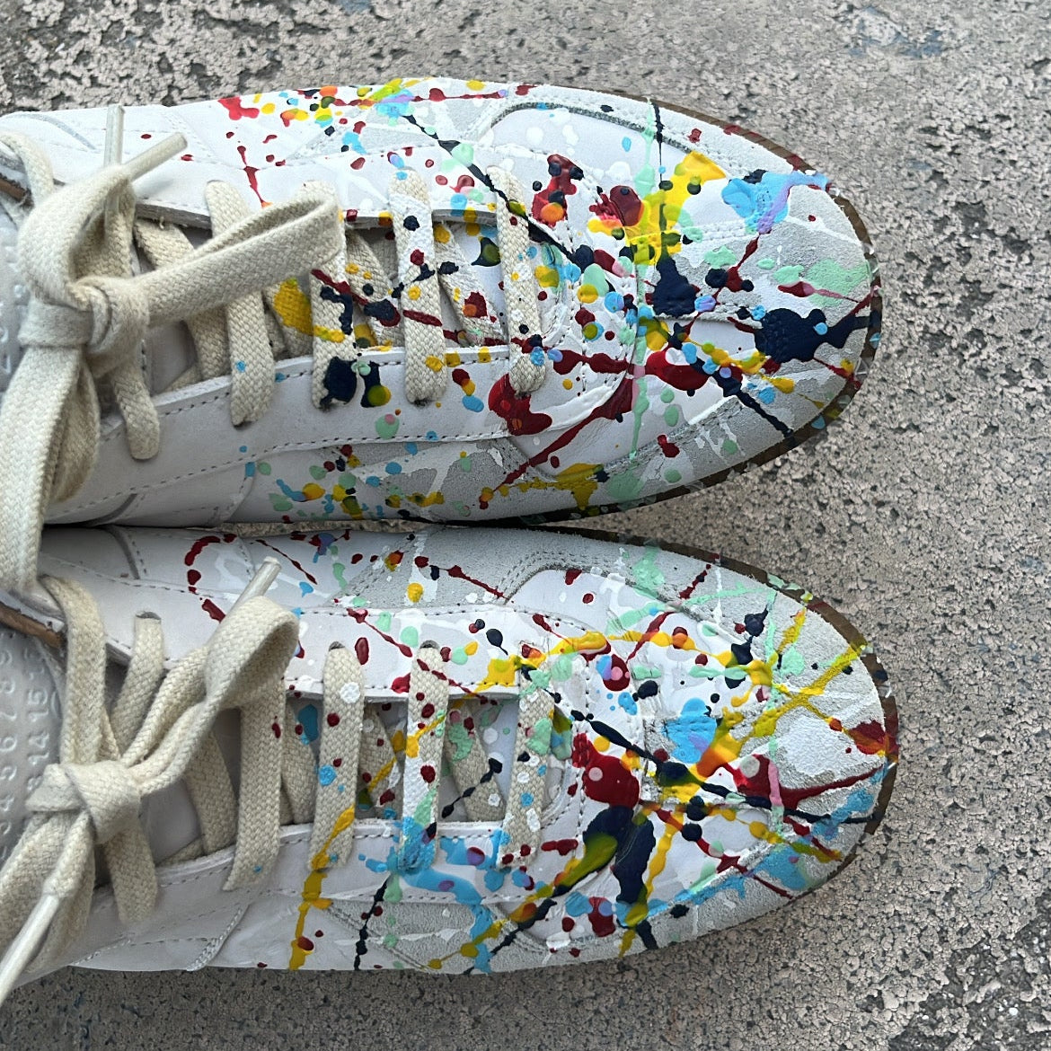 Maison Margiela GAT Paint Splatter White - EU40.5 / US7.5 / UK6.5