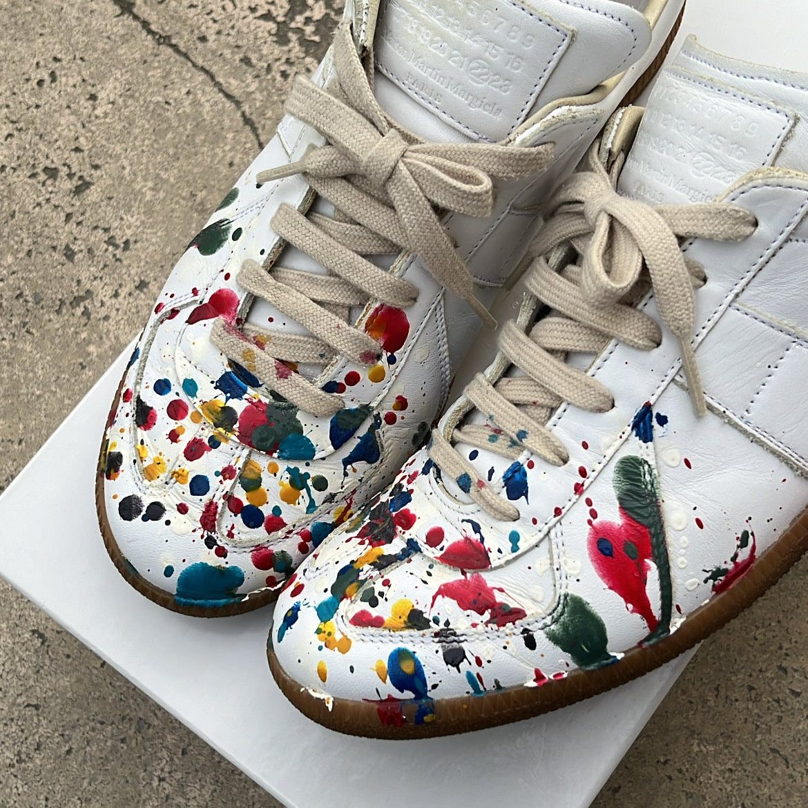 Maison Margiela GAT Paint Splatter White 2012 - EU41 / US8 / UK7