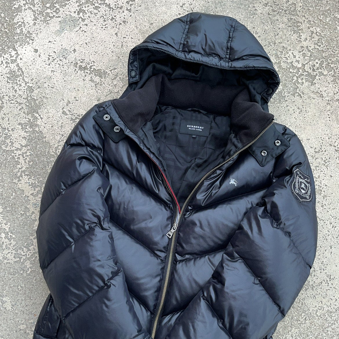 Burberry Black Label Glossy Black Jacket - L - 10th Years Anniversary