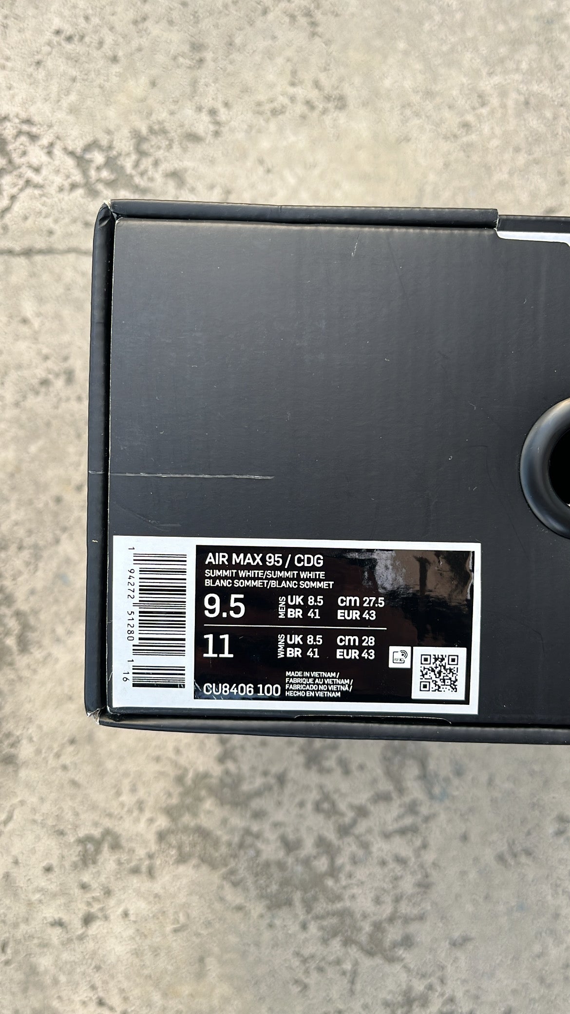 Air Max 95 CDG White - EU43 / US9.5 / UK8.5