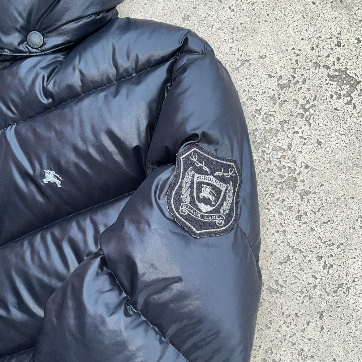 Burberry Black Label Glossy Black Jacket - L - 10th Years Anniversary