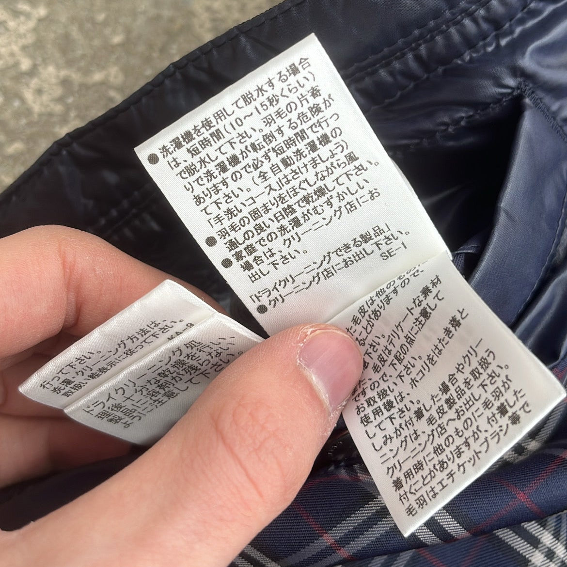 Burberry Black Label Glossy Navy Blue Jacket - L - Real Silver Fox Fur