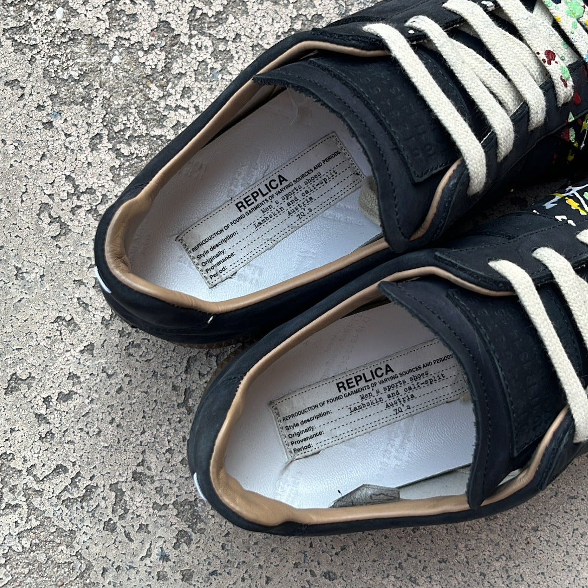 Maison Margiela GAT Paint Splatter Black - EU40.5 / US7.5 / UK6.5
