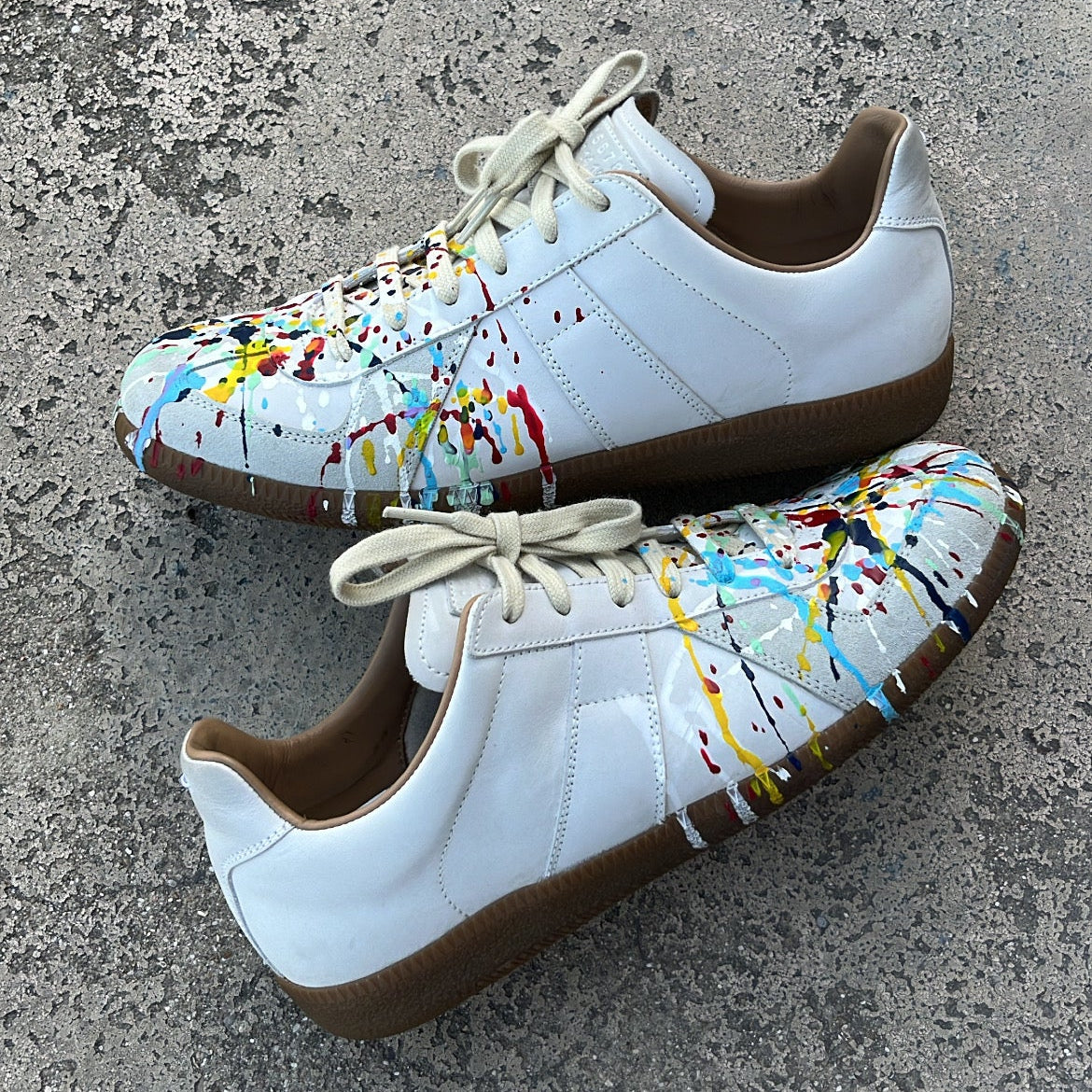 Maison Margiela GAT Paint Splatter White - EU40.5 / US7.5 / UK6.5