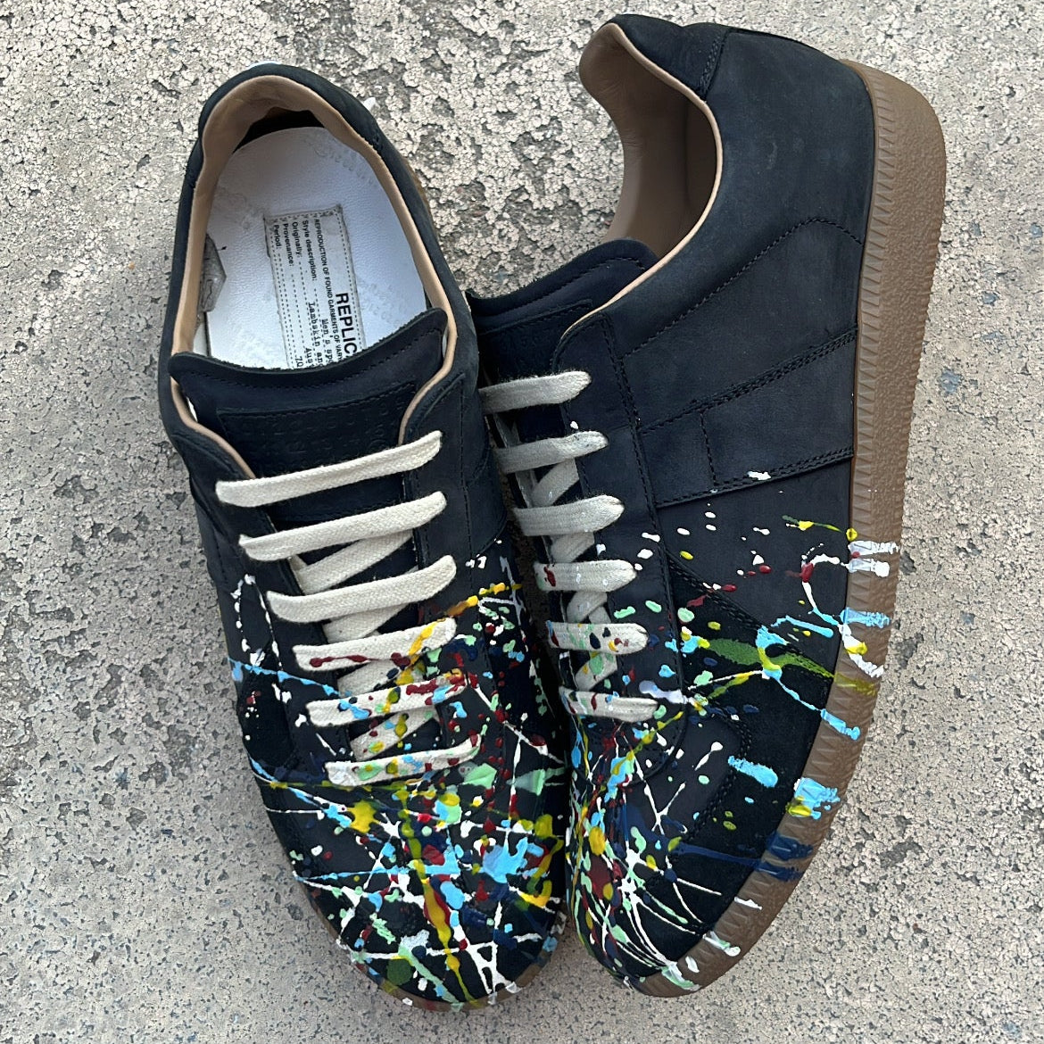 Maison Margiela GAT Paint Splatter Black - EU40.5 / US7.5 / UK6.5
