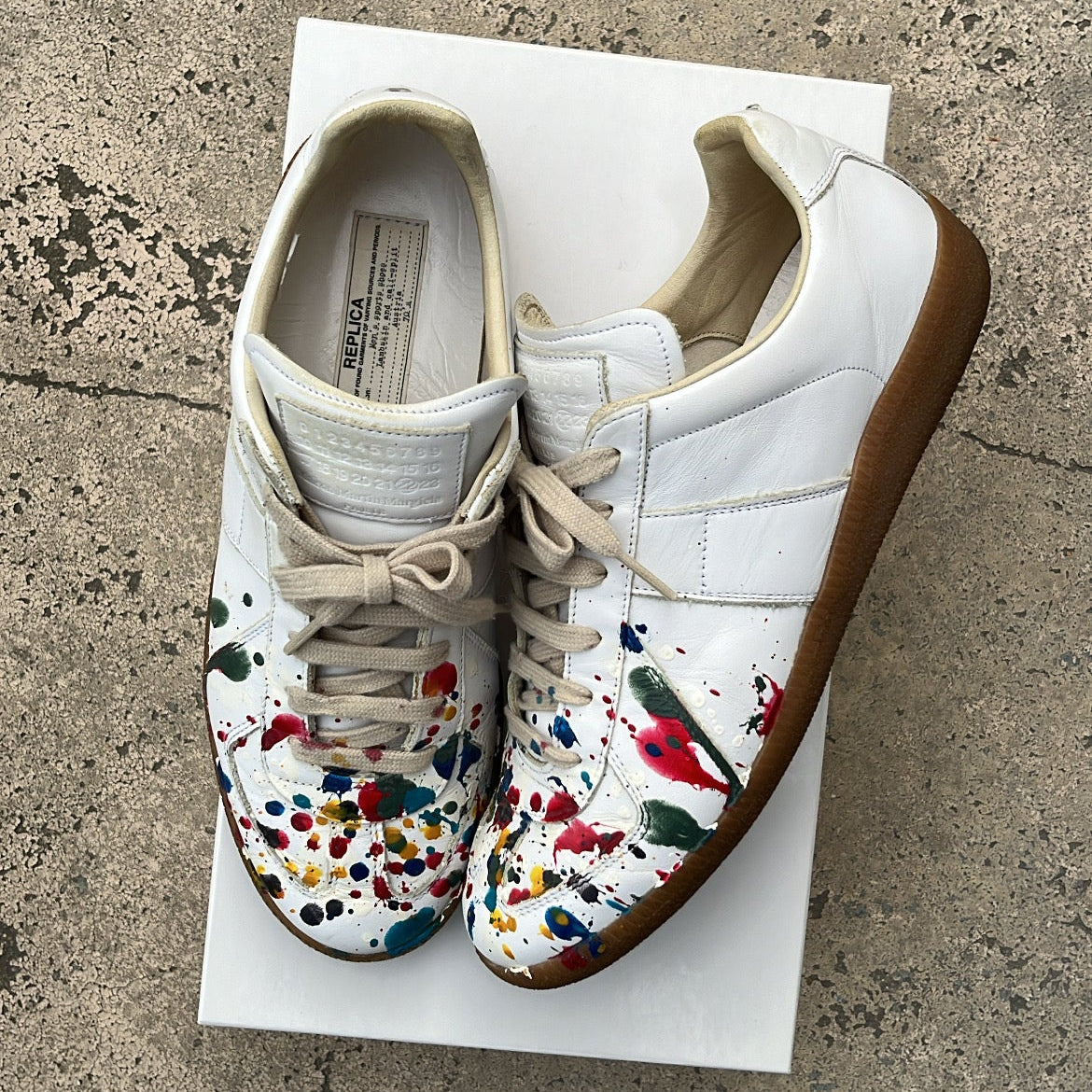 Maison Margiela GAT Paint Splatter White 2012 - EU41 / US8 / UK7
