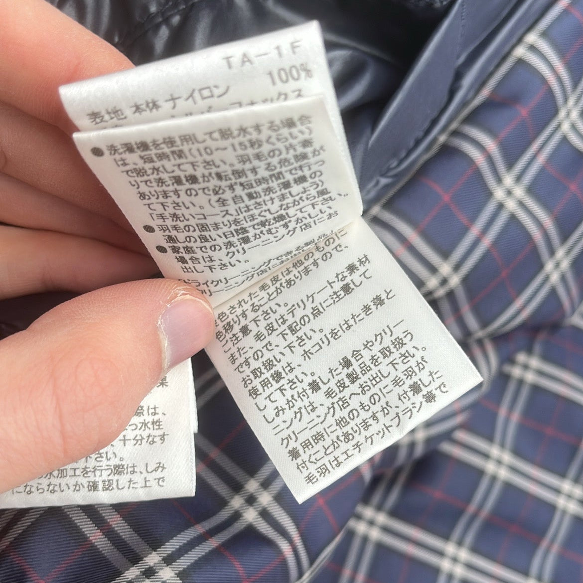 Burberry Black Label Glossy Navy Blue Jacket - M - Real Silver Fox Fur