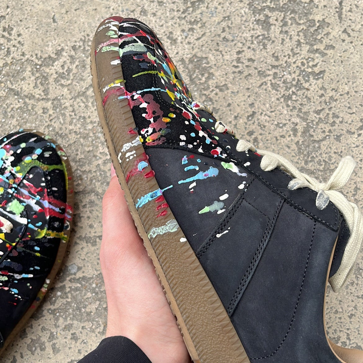 Maison Margiela GAT Paint Splatter Black - EU40 / US7 / UK6