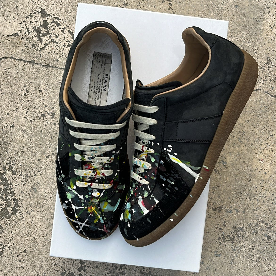 Maison Margiela GAT Paint Splatter Black - EU40.5 / US7.5 / UK6.5
