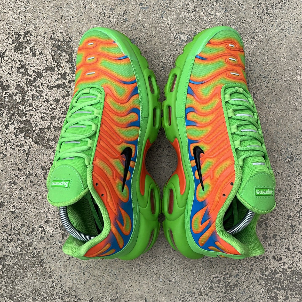 supreme nike green flames