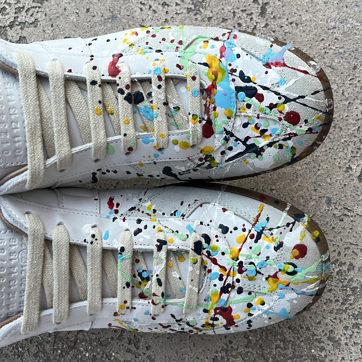 Maison Margiela GAT Paint Splatter White - EU41 / US8 / UK7