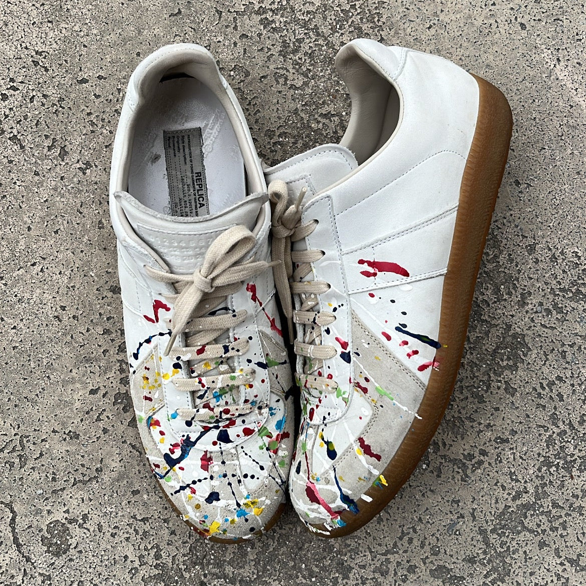Maison Margiela GAT Paint Splatter White - EU43.5 / US9.5 / UK8.5