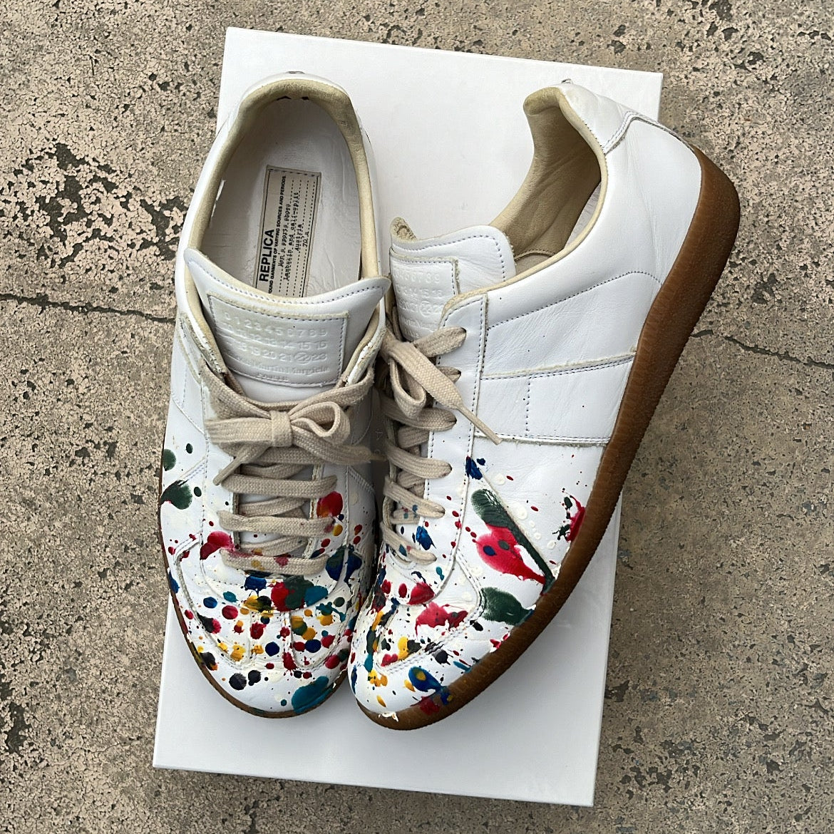 Maison Margiela GAT Paint Splatter White 2012 - EU41 / US8 / UK7