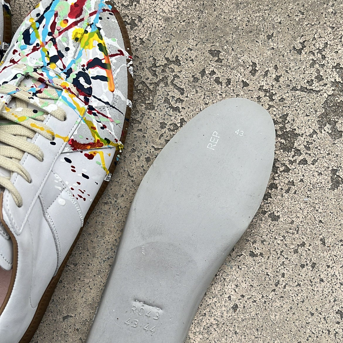 Maison Margiela GAT Paint Splatter White - EU43 / US9.5 / UK8.5