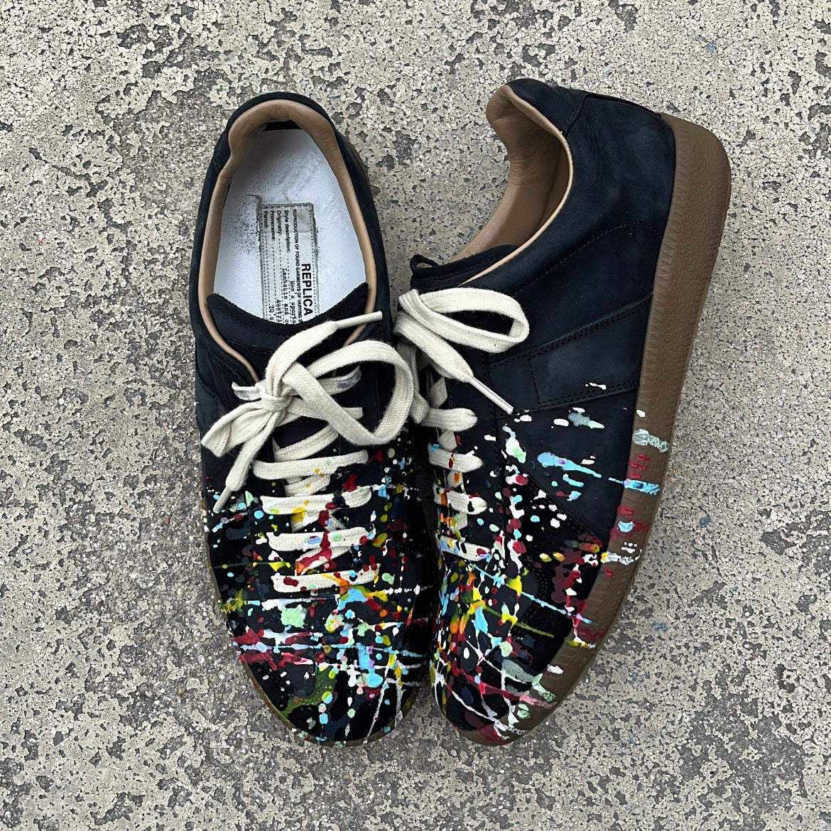 Maison Margiela GAT Paint Splatter Black - EU40 / US7 / UK6