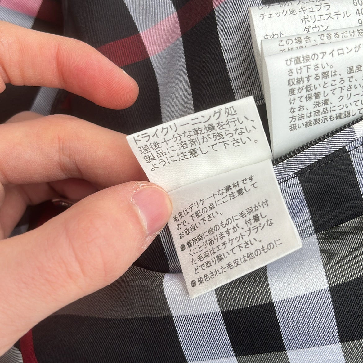 Burberry Black Label Glossy Black Jacket - M - Real Silver Fox Fur