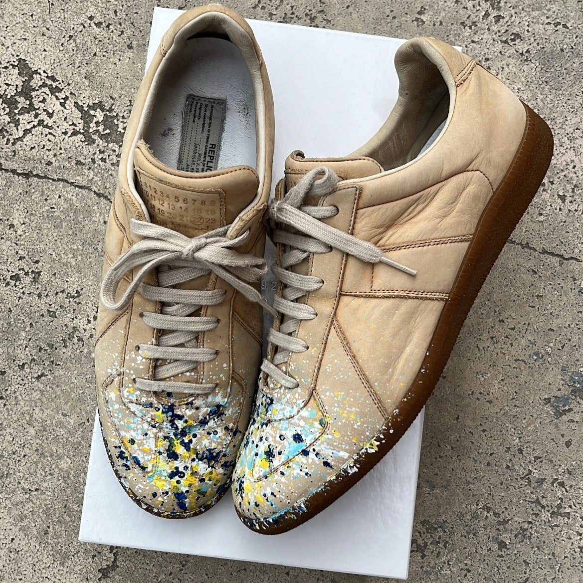 Maison Margiela GAT Paint Splatter Beige - EU43 / US9.5 / UK8.5