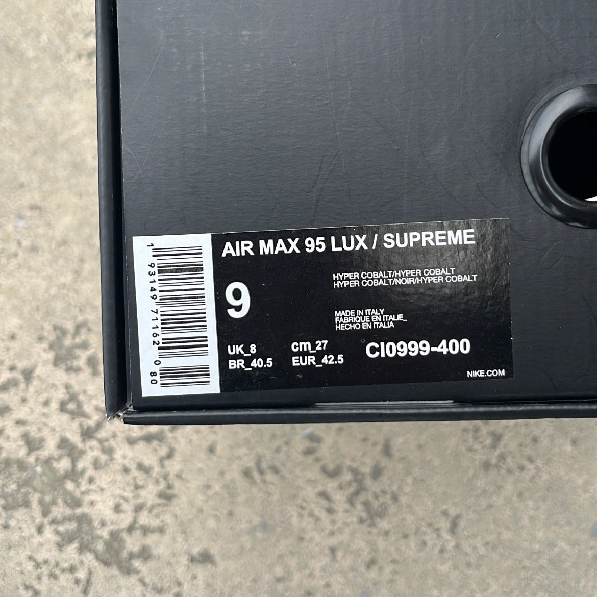 Air Max 95 Supreme Blue - EU42.5 / US9 / UK8