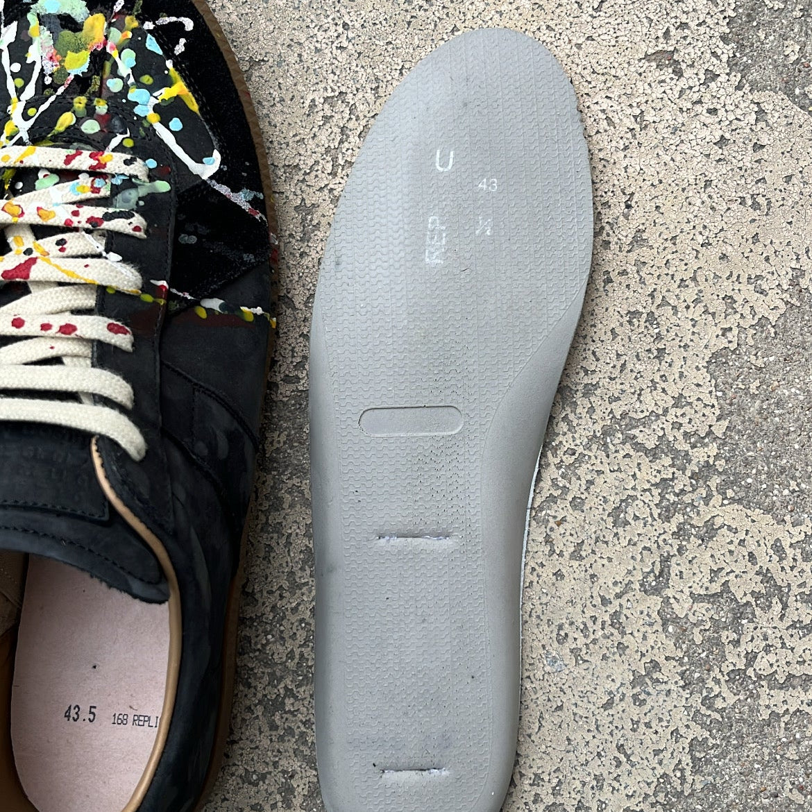Maison Margiela GAT Paint Splatter Black - EU43.5 / US9.5 / UK8.5