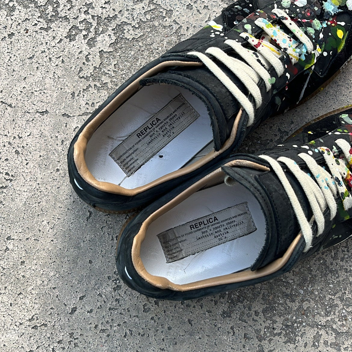 Maison Margiela GAT Paint Splatter Black - EU40.5 / US7.5 / UK6.5