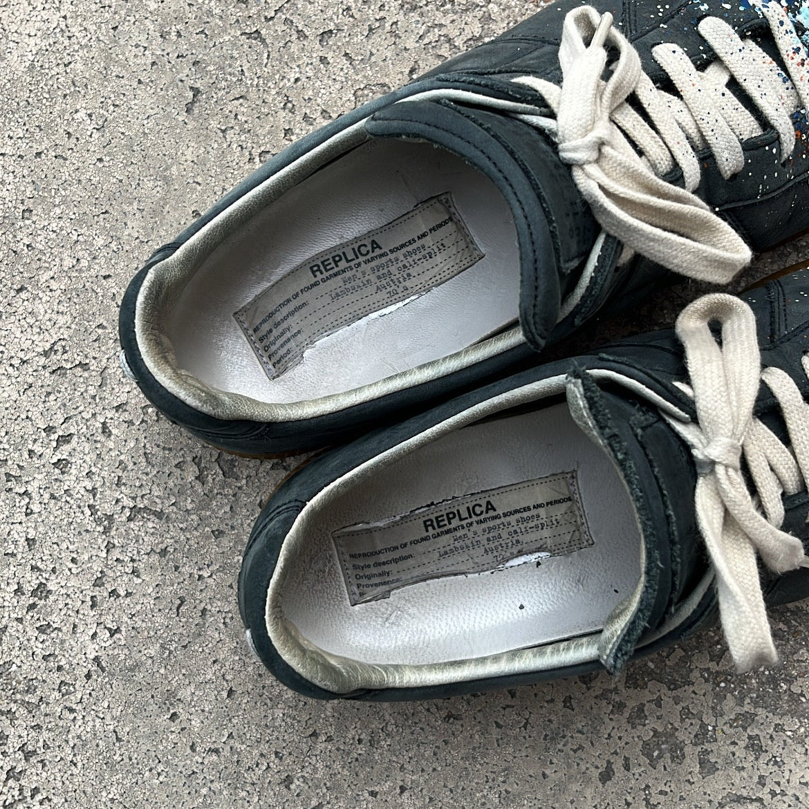 Maison Margiela GAT Paint Splatter Black - EU41 / US8 / UK7