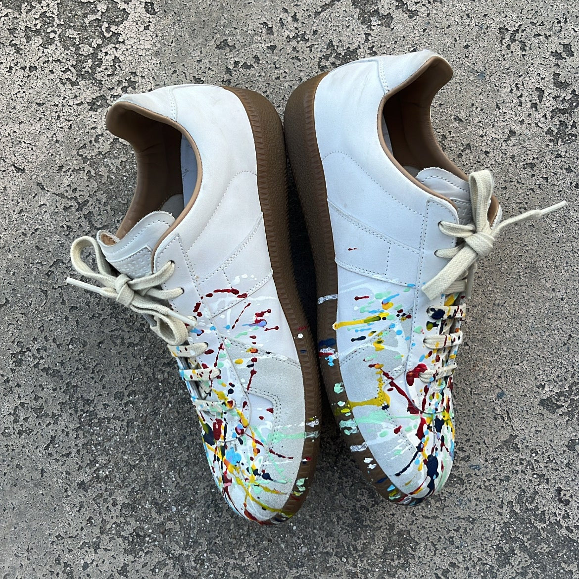 Maison Margiela GAT Paint Splatter White - EU40.5 / US7.5 / UK6.5